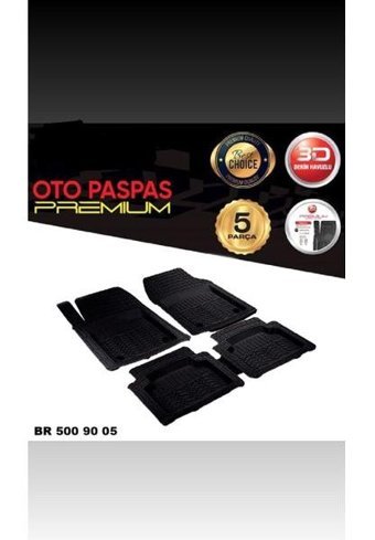 Carub Paspas 3D Premium Havuzlu 5 Parça Siyah