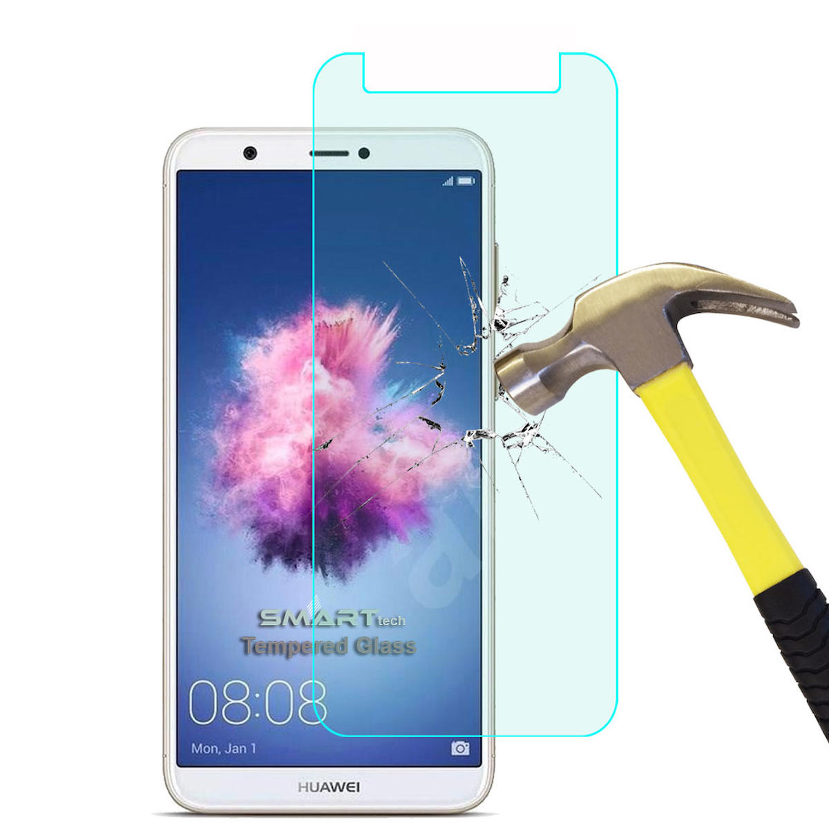 Smart Tech Huawei P Smart Kırılmaz Temperli Cam Parlak Ekran Koruyucu