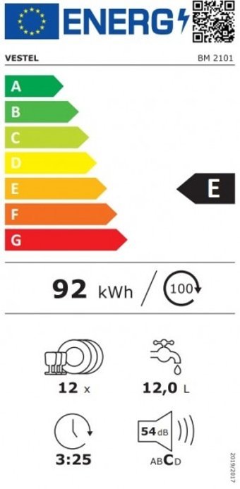 Vestel BM 2101 2 Programlı A++ Enerji Sınıfı 12 Kişilik Wifili Çekmeceli Beyaz Solo Bulaşık Makinesi