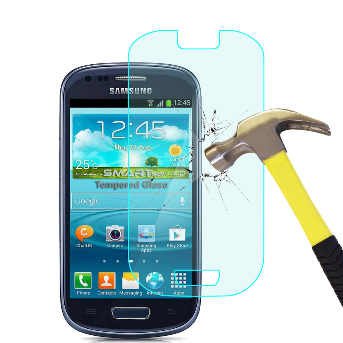 Smart Tech Samsung Galaxy S3 Mini Kırılmaz Temperli Cam Parlak Ekran Koruyucu