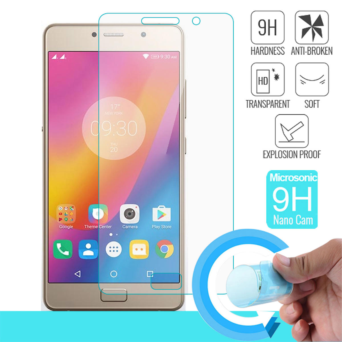 Microsonic Lenovo Vibe P2 Kırılmaz Temperli Cam Parlak Ekran Koruyucu