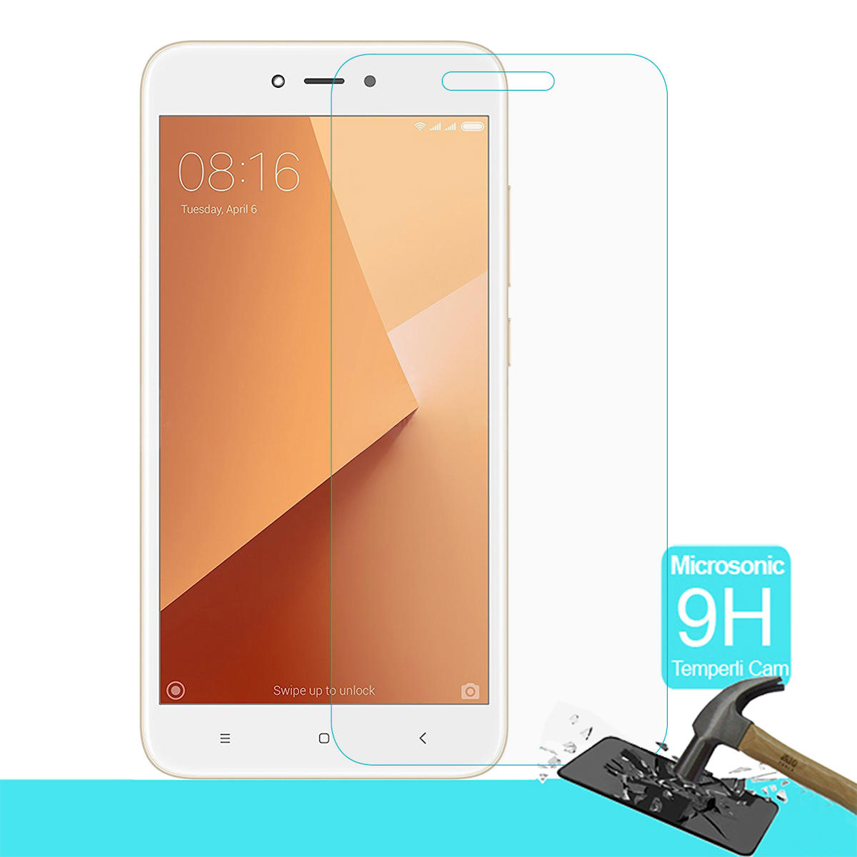 Microsonic Xiaomi Redmi Y1 Lite Kırılmaz Temperli Cam Parlak Ekran Koruyucu