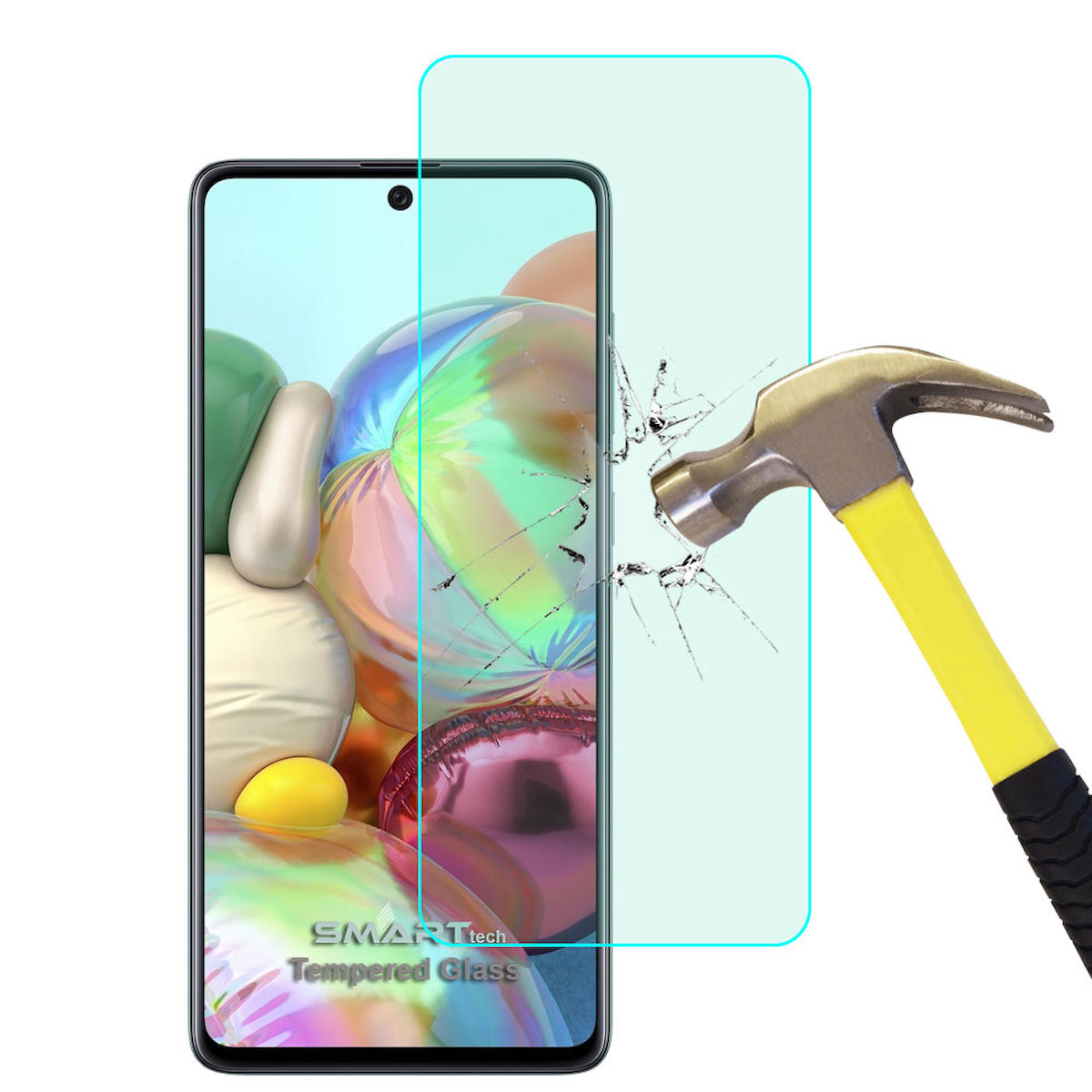 Smart Tech Samsung Galaxy A71 Kırılmaz Temperli Cam Parlak Ekran Koruyucu
