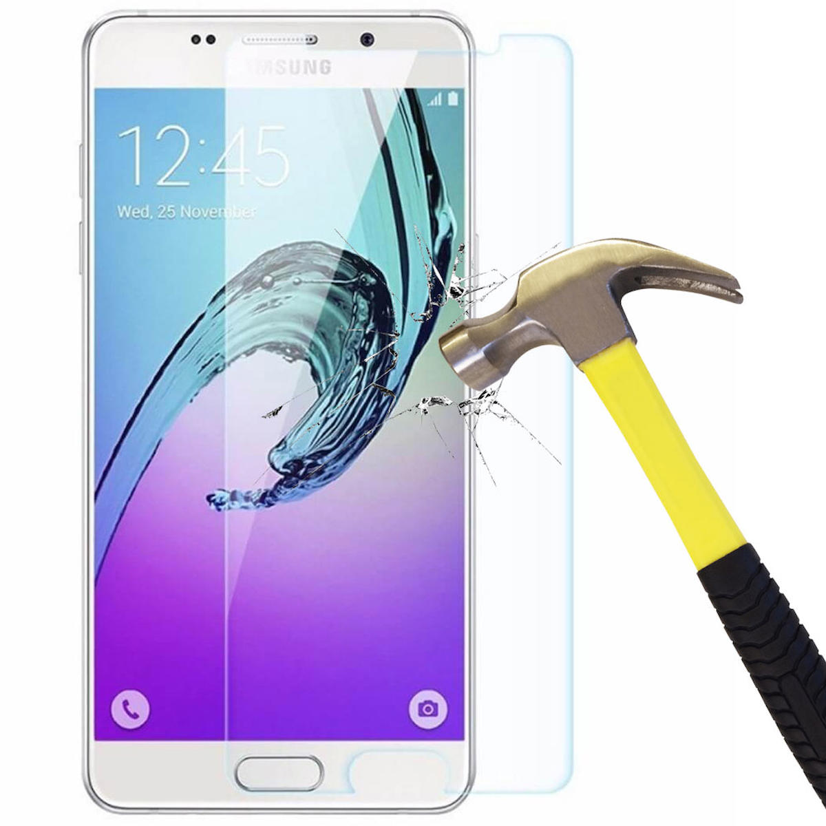 Smart Tech Samsung Galaxy A7 2016 Kırılmaz Temperli Cam Parlak Ekran Koruyucu