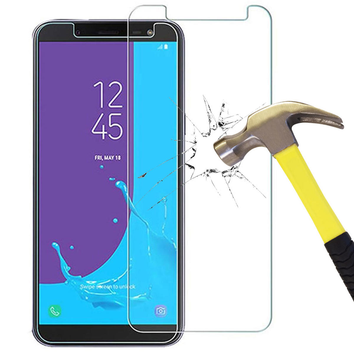 Smart Tech Samsung Galaxy J6 Kırılmaz Temperli Cam Parlak Ekran Koruyucu