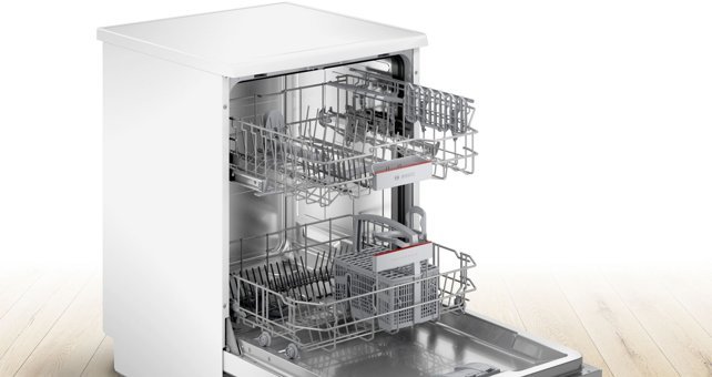 Bosch SGS4EKI60T 6 Programlı C Enerji Sınıfı 12 Kişilik Wifili Çekmeceli Beyaz Solo Bulaşık Makinesi