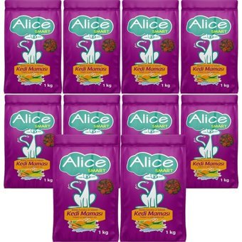 Alice Smart Balıklı-Tavuklu-Sebzeli Yetişkin Kuru Kedi Maması 10x1 kg