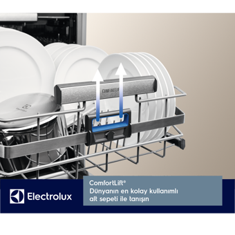 Electrolux ESC87300SX ComfortLift 8 Programlı D Enerji Sınıfı 14 Kişilik Akıllı Wifili Çekmeceli İnox Solo Bulaşık Makinesi