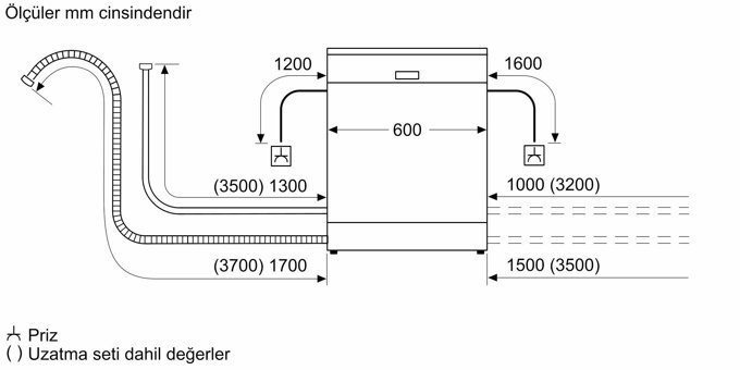 Bosch SMS4IKI50T 4 Programlı D Enerji Sınıfı 13 Kişilik Akıllı Wifili Çekmeceli İnox Solo Bulaşık Makinesi