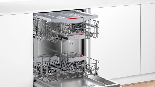Bosch SMI46KS00T 6 Programlı A+ Enerji Sınıfı 13 Kişilik Cam Kapaklı Wifili Çekmeceli İnox Ankastre Bulaşık Makinesi