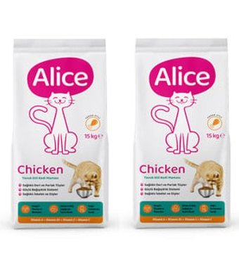 Alice Tavuklu Yetişkin Kuru Kedi Maması 2x15 kg