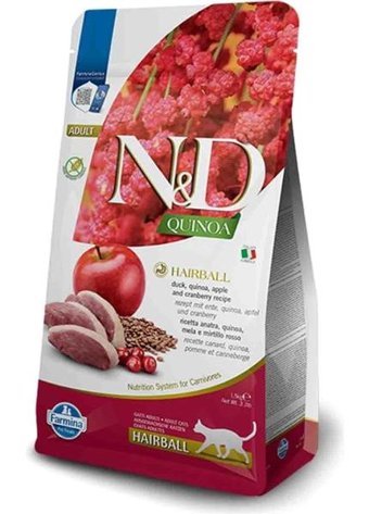N&d Elmalı-Kinoalı-Ördek Etli Yetişkin Kuru Kedi Maması 1.5 kg