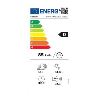 Grundig GDF 6503 6 Programlı D Enerji Sınıfı 14 Kişilik Wifili Çekmeceli Gümüş Solo Bulaşık Makinesi