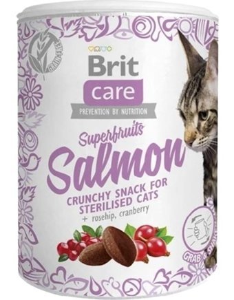 Brit Care Superfruıts Kısırlaştırılmış Somonlu Yetişkin Kedi Ödül Maması 100 gr
