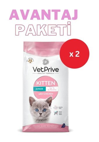 Vetprive Elite Paws Tavuklu Yavru Kuru Kedi Maması 2x1.5 kg