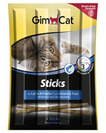 Gimcat Alabalıklı-Somonlu Yetişkin Kedi Ödül Çubuğu 4x50 gr
