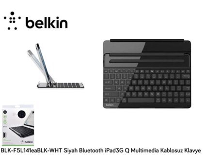 Belkin F5L141EABLK-WHT Q Kablosuz Siyah Klavye