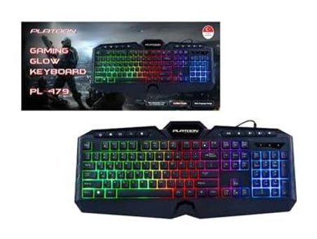 Platoon PL-479 RGB Mecha-Membrane Switch Kablolu Siyah Gaming Klavye