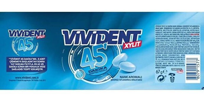 Vivident 45 Dakika Naneli Aromalı Sakız 12 Adet