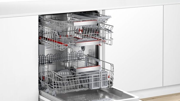 Bosch SMI8ZDS80T 8 Programlı C Enerji Sınıfı 13 Kişilik Cam Kapaklı Akıllı Wifili Çekmeceli Beyaz Ankastre Bulaşık Makinesi