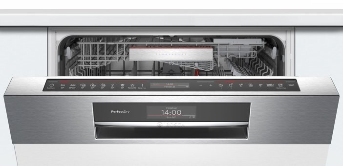 Bosch SMI8ZDS80T 8 Programlı C Enerji Sınıfı 13 Kişilik Cam Kapaklı Akıllı Wifili Çekmeceli Beyaz Ankastre Bulaşık Makinesi