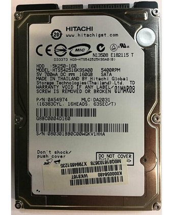 Hitachi Hikoki HTS542516K9SA00 160 GB 2.5 inç 5400 RPM 8 MB SATA Harddisk