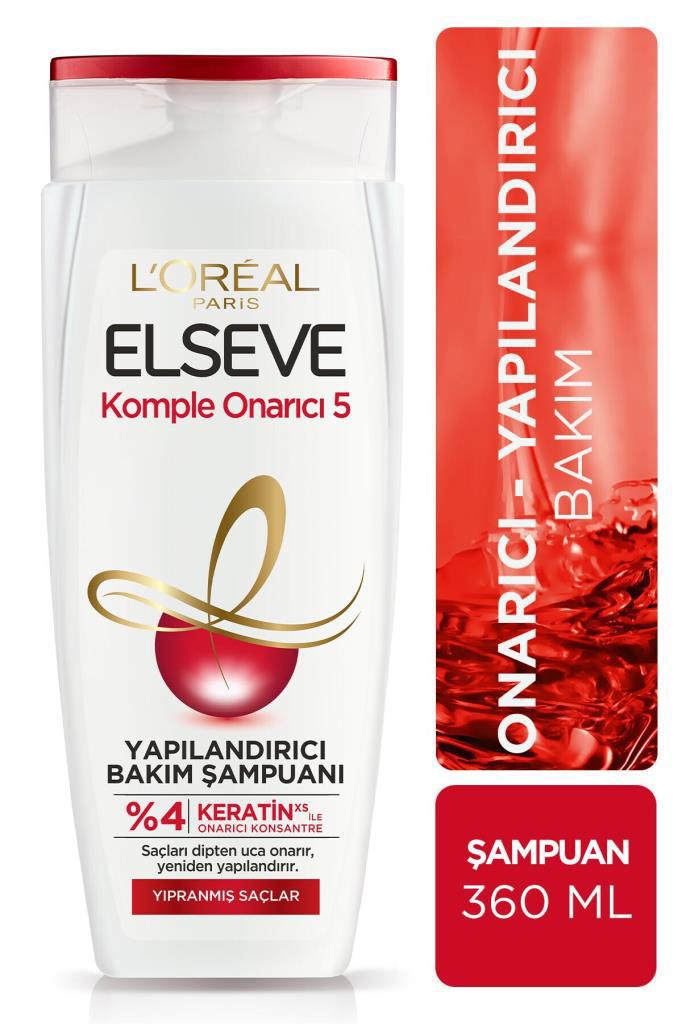 L'Oréal Paris Elseve Komple Onarıcı 5 Yıpranmış Saçlar İçin Yapılandırıcı Şampuan 360 ml
