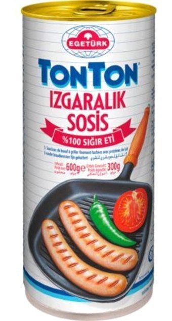 Tonton Egetürk Dana Izgaralık Uzun Sosis 600 gr