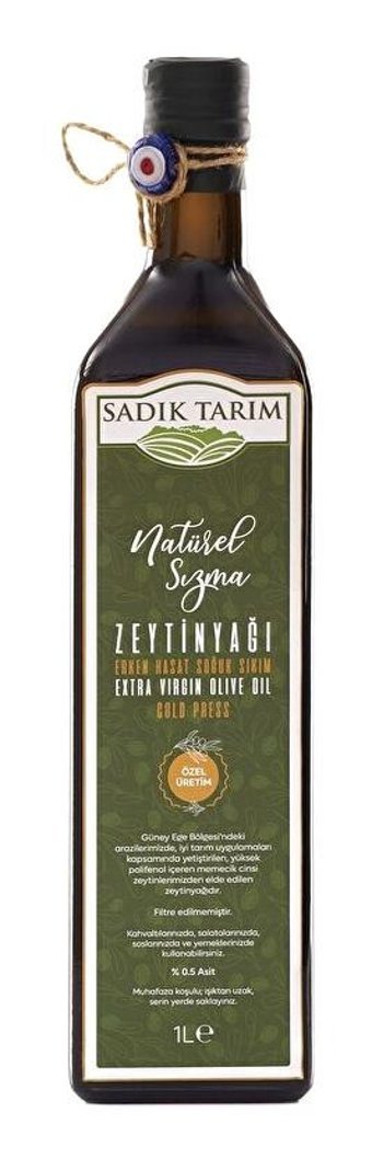 Sadık Tarım Özel Üretim Cam Sızma Zeytinyağı 1 lt