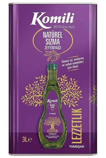 Komili Lezzetlik Yumuşak Teneke Sızma Zeytinyağı 3 lt