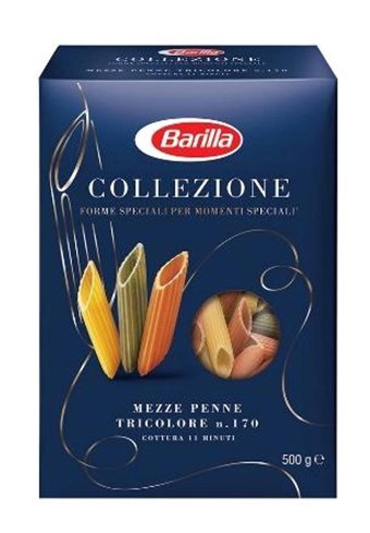 Barilla Mezze Penne Tricolore Makarna 12x500 gr