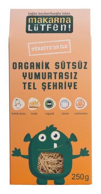 Makarna Lütfen Organik Sütsüz Yumurtasız Tel Şehriye 250 gr