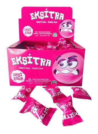 Bebeto Ekşitra Çilek Aromalı Sakız 100 Adet