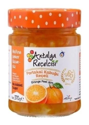 Antalya Reçelcisi Rafine Şeker İlavesiz Portakal Kabuğu Reçeli 370 gr
