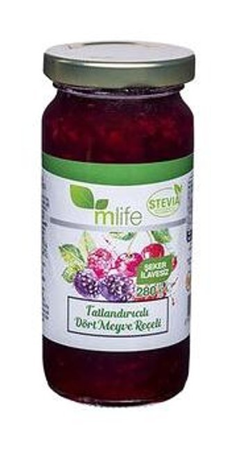M Life Tatlandırıcılı Dört Meyve Reçeli 4x280 gr