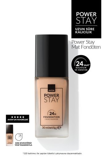 AVON Power Stay Mat Fondöten-438P CHOCOLATE
