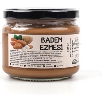 Gurmepark Parçacıklı Badem Ezmesi Kahvaltılık Cam Kavanoz 350 gr