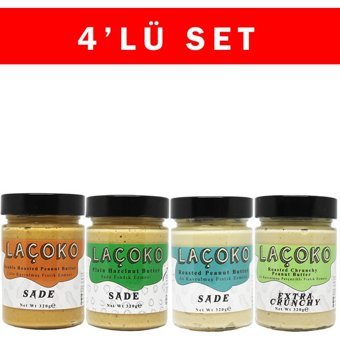 Laçoko Çifte Kavrulmuş Fıstık ve Fındık Ezmesi 4x320 gr