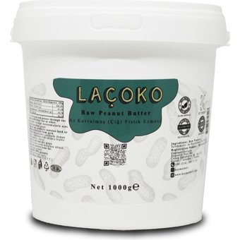 Laçoko Kova Şekersiz Katkısız Glutensiz Vegan Az Kavrulmuş Yer Fıstığı Ezmesi 1 kg