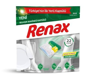 Renax Hepsi 1 Arada Tablet Bulaşık Makinesi Deterjanı 22 Adet