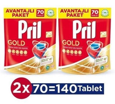 Pril Gold Tablet Bulaşık Makinesi Deterjanı 2x70 Adet