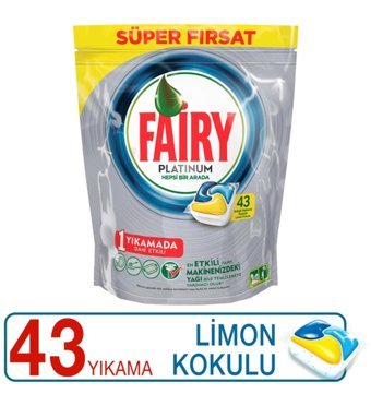 Fairy Platinum Limonlu Tablet Bulaşık Makinesi Deterjanı 43 Adet