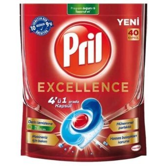 Pril Excellence 4'ü 1 Arada Tablet Bulaşık Makinesi Deterjanı 40 Adet