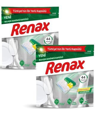 Renax Hepsi 1 Arada Tablet Bulaşık Makinesi Deterjanı 2x44 Adet