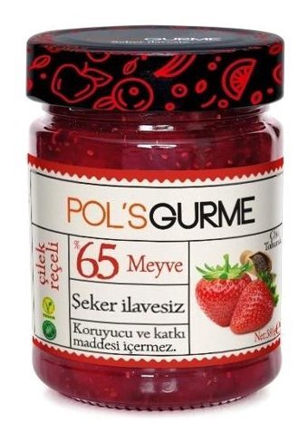 Pol's Gurme Şeker İlavesiz Chia Tohumlu Çilek Reçeli 380 gr