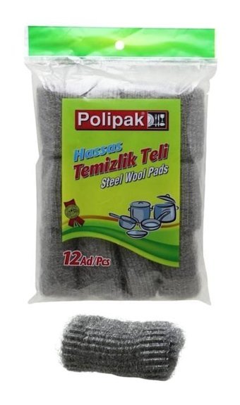 Polipak Bulaşık Teli Teli 12'li