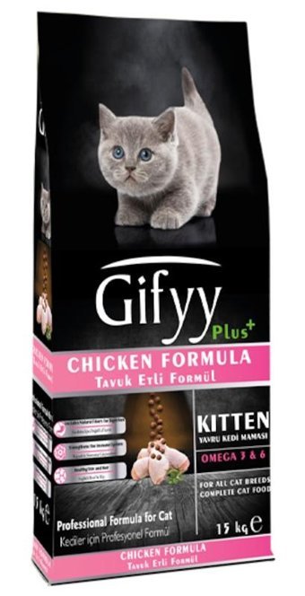 Gifyy Tavuklu Yavru Kuru Kedi Maması 15 kg