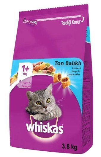 Whiskas Ton Balıklı Sebzeli Yetişkin Kuru Kedi Maması 3.8 kg