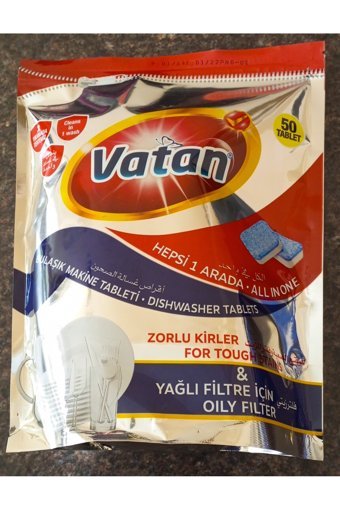 Vatan Hepsi 1 Arada Tablet Bulaşık Makinesi Deterjanı 50 Adet