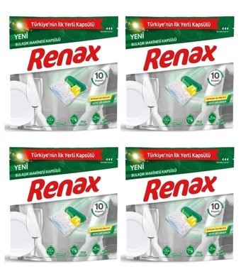 Renax Hepsi 1 Arada Tablet Bulaşık Makinesi Deterjanı 4x10 Adet